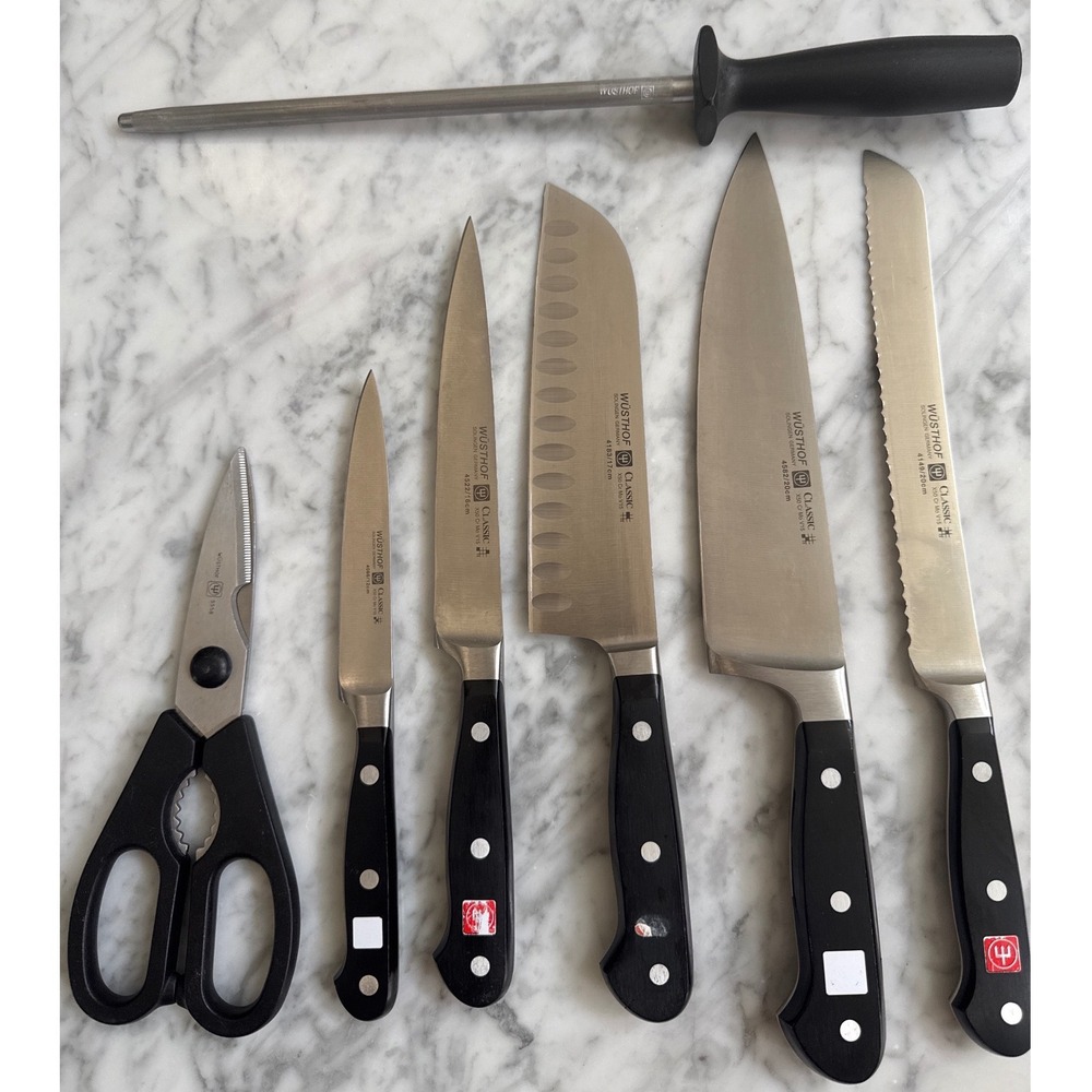 Wusthof Classic 7 Piece Knife Set Solingen Germany Forged Steel 4582 4149 4183